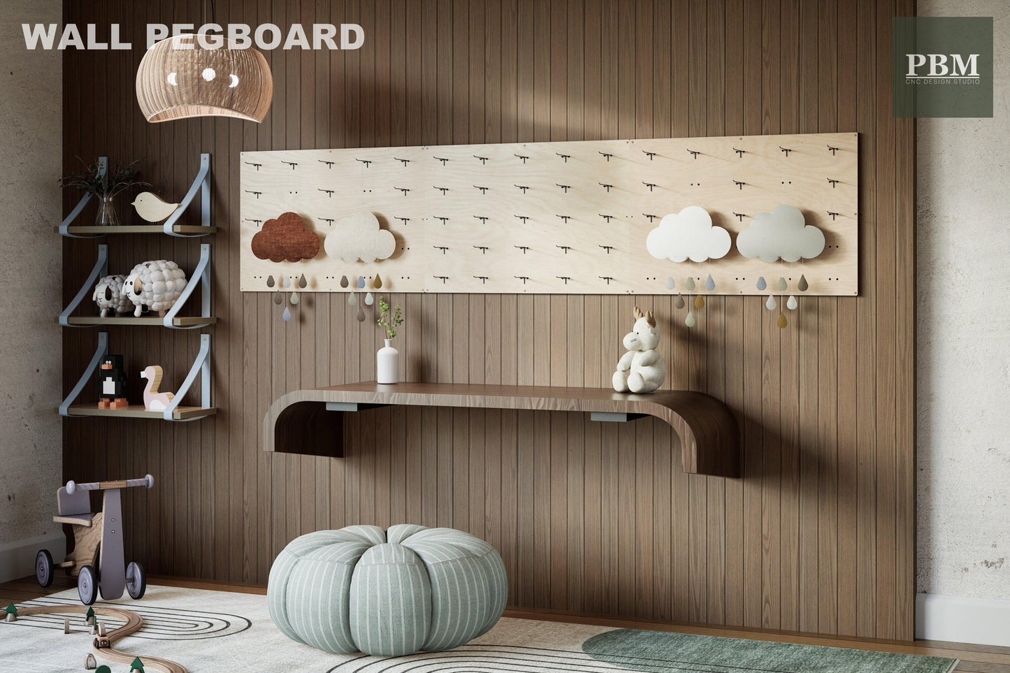 Metal Hook Wall Pegboard