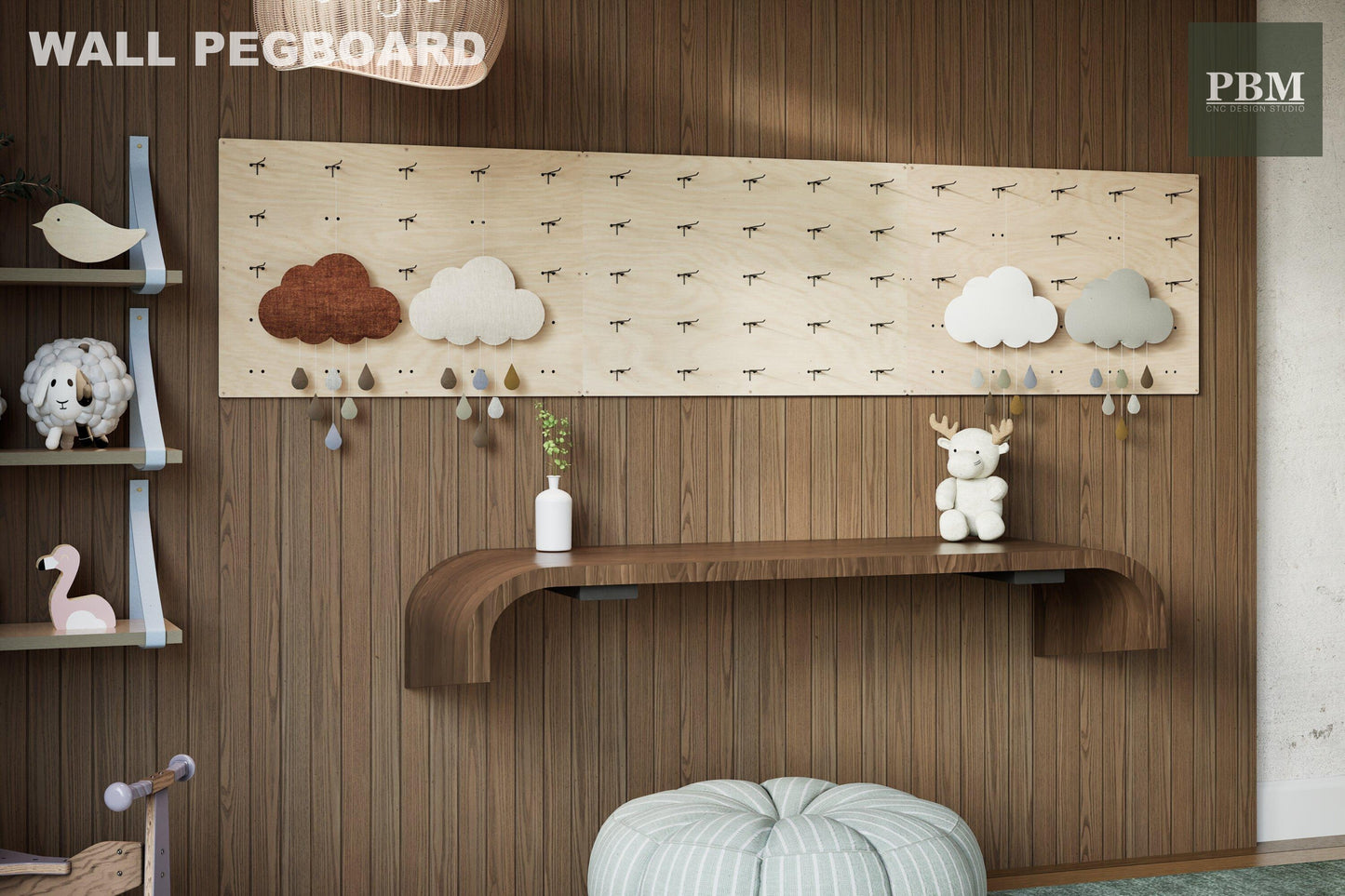 Metal Hook Wall Pegboard